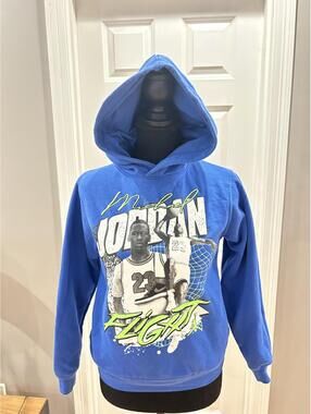 Michael Jordan Flight Blue Hoodie Sweatshirt Boys 10-12